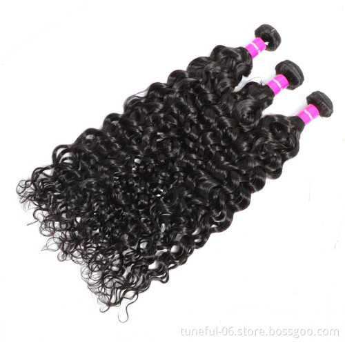 Tuneful 3 Bundle Brazilian Virgin Hair 100% Human Hair Water Wave Hair Natural Black Extension Fashionable Style for Women